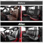 Seat Covers Custom Fit for Dodge 2009-2018 Ram 1500 Crew Cab,Black/Gray | Custom Fit Faux Leather Full Set,Waterproof & Wear-Resistant,Fits for 4th Gen Ram 1500 Big Horn/SLT/Lone Star,Easy to Clean - Image 7