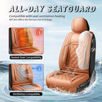 Fit Yaris Premium Leather Car Seat Covers for Toyota Yaris 2007-2019 2020 - Waterproof，Breathable，All-Weather Seat Cushion Protecto & Airbag Compatible, Full Set Brown - Image 4