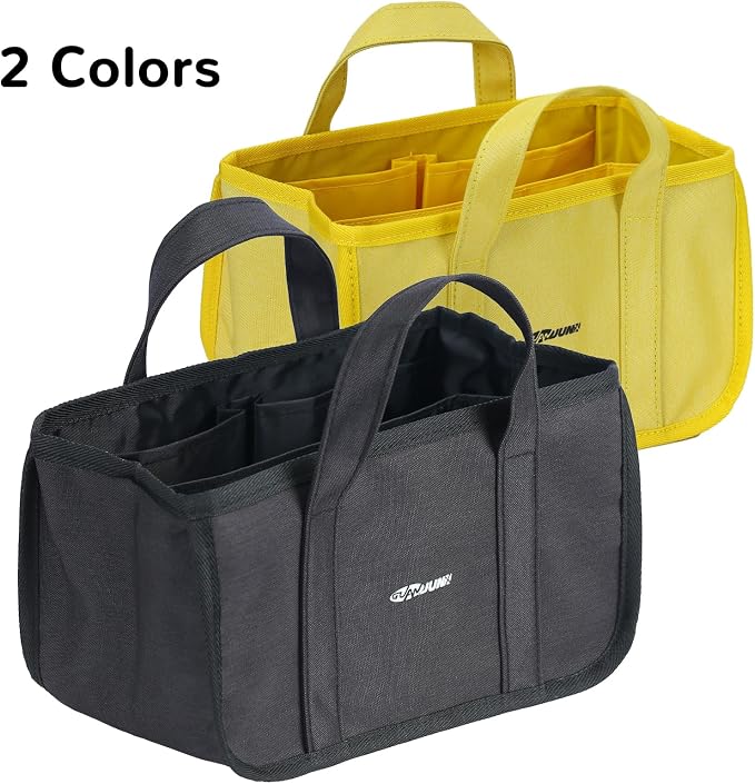 GUANJUNX Pet Tote Bag For Dog Supplies Organizer With 6 Large Pockets For Tools And Dog Foods, Travel Outdoor Bag (Yellow) - Image 5