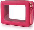 Aveniee Clear Makeup Bag Organizer,Large Travel Toiletry Bag for Women, Waterproof Cosmetic Pouch with Zippers,Car Organizers and Storage Case for Accessories,Hotpink by Aveniee