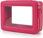 Aveniee Clear Makeup Bag Organizer,Large Travel Toiletry Bag for Women, Waterproof Cosmetic Pouch with Zippers,Car Organizers and Storage Case for Accessories,Hotpink by Aveniee