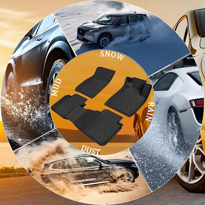 All Weather Floor Mats Floor Liner Non-Slip Rugs for Ford Escape 2020-2026 | 3D Laser Precision Fit Waterproof Durable Non-slip Odorless Front Rear Full Sets Trunk Tray Carpet Liners Accessories - Image 2