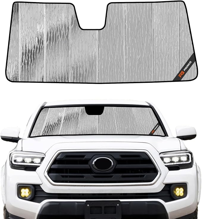 Pigenius Windshield Sun Shade for Toyota Tacoma 2018-2023, Custom Front Window Sunshade - AstraGuard by Pigenius