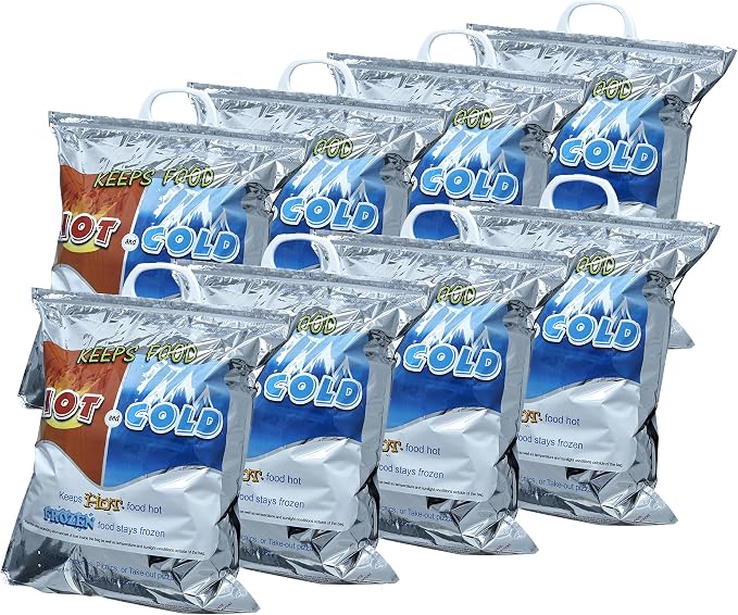 Superio Hot and Cold Insulated Bags for Food Delivery, Grocery Shopping Bags, Food Storage for Hot and Frozen Food for Travel, Disposable Cooler Bag, Reinforced Thermal Lunch Bag (8, 16"x19.25") by Superio