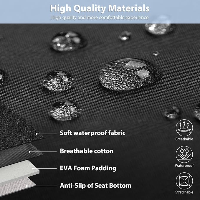 CAR PASS Waterproof Car Seat Covers Full Sets, Universal Fit Seat Covers for Cars, EVA Neoprene Seat Cover Set Full Sets, Interior Covers for Auto SUV,Vans,sedans, Trucks,(Black and Gray) - Image 7