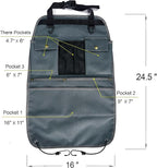 Car Seat Back Organizer with Multiple Pockets and Hooks (grey) - Image 2