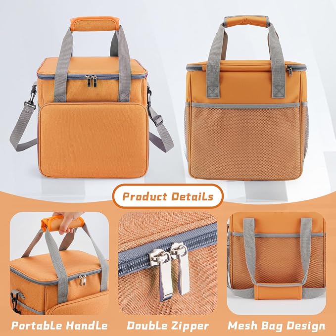 SMYV Pet Grooming Bag for Dog Grooming Supplies, Dog Tote Travel Bag for Pets Grooming Tools Kit Accessories - Orange - Image 4