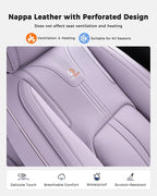 Huidasource Purple Back Seat Cover Luxury Nappa Leather, Rear Seat Cover with Velcro Adjustable, Ventilation Holes, Child Seats, Seat Covers Waterproof Universal Fit for Most Cars SUV Trucks, Purple - Image 5