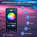 Interior Car LED Strip Light with Wireless APP, RGB 10 in 1 Acrylic LED Light for Car with Dynamic Dreamcolor, Dual Zone Control Car Ambient Lighting Kits, Inside Neon Strip with Music Mode (10 in 1) - Image 3