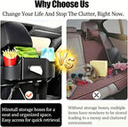 Back Seat Car Organizer,4 in 1 Multifunctional Car Back Seat Storage Box with Drink Cup Holder Tissue Box, for Hold Phone,Snacks, Drinks, Handbag-Black - Image 3