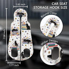 Blusabaca 2PCS Car Seat Headrest Hooks, Purses Bags Holder, Book Lover Cat | PU Leather, Double Metal Back Storage Hangers for Grocery Bags Handbags Bottles Coats Phones, Car Accessories Organization - Image 5