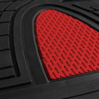 FH Group Automotive Floor Mats - Heavy-Duty Rubber Floor Mats for Cars, Universal Fit Full Set, Climaproof Floor Mats, Trimmable Floor Mats for Most Sedan, SUV, Truck Floor Mats Red - Image 6