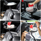 Frienda Car Cup Holder Tray, Eating Table with Phone Slot, 360 Swivel | Universal Fit Vehicle Boats Golf Carts, Adjustable Height Angle, Lap Dining Surface Adults Drivers, Durable Black Finish - Image 7