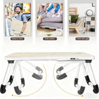 Fayquaze Portable Foldable Laptop Bed Desk with Storage Drawer and Cup Holder - Lap Desk Laptop Stand Tray Table for Eating, Reading and Working - Image 7