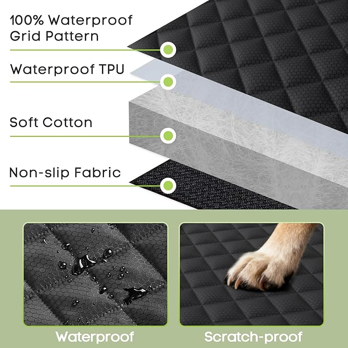 Front Seat Cover for Dogs with Side Flaps, Pet Car Seat Protector | Waterproof Scratchproof Non-Slip Captain Chair Seat Cover, Full Protection, Large Front Storage Pocket, Fits Cars/Trucks/SUVs - Image 7