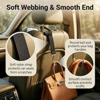 2 Pack Car Headrest Hooks, Heavy Duty Metal Purse Holders, Black | Adjustable Seat-back Organizers for Handbags, Grocery Bags and Accessories, Universal Fit for Front and Rear Seats - Image 5