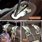 CoBak Purse Hook for Car - Universal Premium Stitched Leather and Aluminum-Magnesium Alloy Double Car Seat Back Storage Hook for Purses, Handbags, Bags (2 Pack),Mountain Calm - Image 6