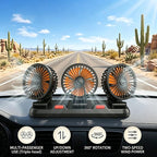 12V Adjustable 3-Head Car Cooling Fan, 360° Rotation Dashboard Fan with 2 Speeds, Portable Tree-Style Turbo Cooler for SUV/RV/Truck/Van/Diesel Engine, Powered by Cigarette Lighter - Image 5