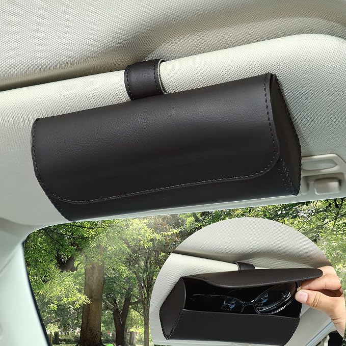 Accmor Sunglasses Holder for Car Sun Visor, Auto Eyeglasses Protective Storage Case, Vehicle Visor Accessories Organizer Box by Accmor
