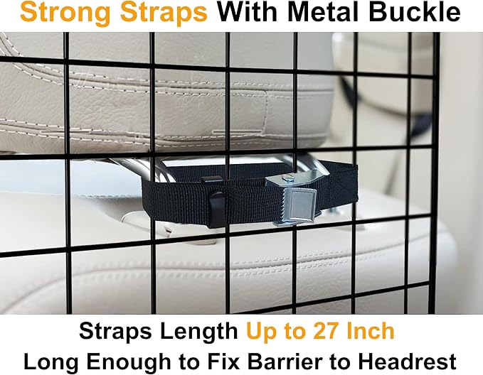 Dog Car Barrier for SUVs, Van, Vehicles, Adjustable Large Pet Barriers, Universal Fit Heavy-Duty Wire Mesh Dog Guard, Pet Divider Gate for Truck Cargo Area, Safety Car Divider, 61.9 Inches - Image 4