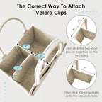 HIPHOP PANDA 2-Pack Diaper Caddy Organizer - Nursery Storage Bin & Car Organizer for Diapers, Wipes, and Baby Essentials - Dual-Color Solid Set (Caramel/Oatmeal), Regular Size - Image 3