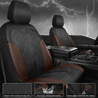 CAR PASS Waterproof Black Brown Car Seat Covers Front Seat Covers Neoprene Wetsuit,All-Weather Non-Slip Durable,Universal Fit for SUV Sedans Trucks Automotive,Airbag Compatible,3D Emboss Black Brown - Image 7
