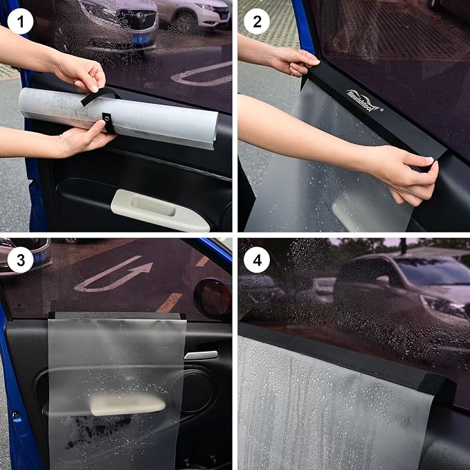 NEWISHTOOL Window Tint Tools Car Door Panel Cover, Tinting Guard Protection | Window Tint Door Panel Protector, Window Film Tint Application Panel Guard, Reusable PET Water Shield Sheets Black - Image 3