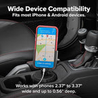 WeatherTech CupFone, Universal Cup Holder Phone Mount for Cars – Adjustable & Secure Fit with Open Access for Charging – Compatible with iPhone, Android - Metal Knobs, Gold - Image 4
