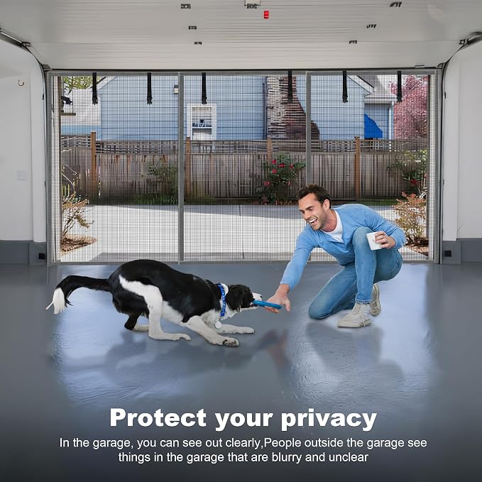 LIAMST Privacy Garage Door Screen Blackout for 2 Car Garage-18x8FT Privacy Silver Grey Heavy Duty Magnetic Garage Screen, Hands Free, Magnetic Privacy Garage Screen Door - Image 5