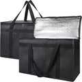 Bodaon 2-Pack Insulated Food Delivery Bag, XX-Large Reusable Grocery Shopping Bag, Frozen Food Cold, Bodaon Cooler Bags with Zippered Top, Black | Reusable Shopping Bag, Frozen Food Cold, Cooler Bags for Picnic, Commercial Catering Pizza Carrier, Therm... by Bodaon