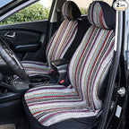 Car Seat Cover Hippie Boho Baja Saddle Blanket 4PCS Front Set Grey | Breathable, Washable without Fading, Anti-Slip, Airbag Compatible, Universal Fit for Most Automotive, Sedan, SUVs by TAGMORE