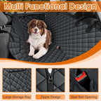 NECKORY Waterproof Dog Car Seat Cover for Back Seat, Pet Hammock- L, Black | Durable waterproof hammock with nonslip design & storage pockets. Protects seats from scratches, fits cars, SUVs & trucks. - Image 3