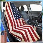 2PCS Car Seat Cover Towel Non Slip Front Seat Car Seat Towel Performance Microfiber Athletic Running Towel Washable Seat Cover for Gym Workout Sweat Outdoor Sport Beach Hiking Yoga (American Flag) - Image 4