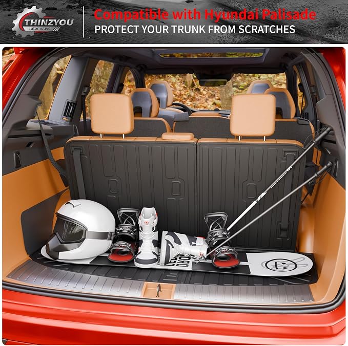 Floor Mats for 2026 Hyundai Palisade Gas 7 Seats Captain Chairs | Cargo Mat Trunk Mat Cargo Liner TPE Back Seat Cover Protector Palisade All Weather Accessories - Image 7