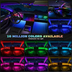 Dreamcolor Acrylic Interior Car LED Strip Light with Wireless APP, RGB 10 in 1 with 175 inches 612 LEDs Fiber Optic Strip Lights for Car, Dual Zone Symphony Neon Car Ambient Lighting - Image 2