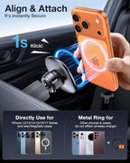 Miracase Car Phone Holder for Magsafe [Super Strong Magnets] Magnetic Phone Holders for Your Car, 360°Adjustable Air Vent Hands Free Cell Phone Mount Cradle (Matte Black, Regular) - Image 4