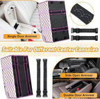 Console Dog Car Seat for Small Dogs, Foldable Booster Seat,Purple Checkered | Portable Booster Seat Sits On Car Console/ Armrest. Foldable for Easy Storage. for Center Console, Easy To Clean. - Image 4