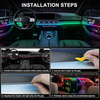 Acrylic Interior Car LED Strip Light with Wireless APP, RGB 10 in 1 with 175 inches 593 LEDs Fiber Optic Ambient Lighting Kits, 16 Million Colors Sound Active Function Car Neon Lights - Image 6