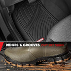 Motor Trend FlexTough Performance All Weather Rubber Car Mats with Cargo Liner - Full Set Front & Rear Floor Mats for Cars Truck SUV, Automotive Floor Mats (Black) - Image 6