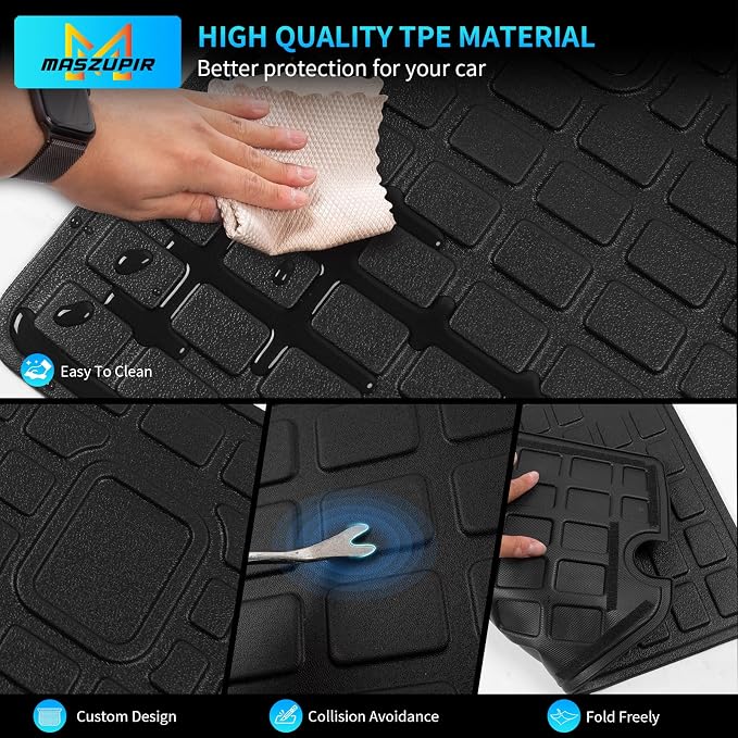 2nd Row Back Seat Cover for 2010-2024 Toyota 4 Runner 5 Seat | Fit W/O&with Sliding Tray, 2nd Row Seat Protector Kick Mat Backrest Mats Cargo Mat TPE All Weather 2023 4Runner Accessories - Image 6