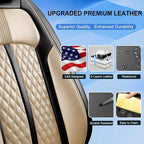 Fit CX-90 Seat Covers Custom Fit for Mazda CX-90 2024-2026, Front Pair | Premium Leather Full Coverage Protector, Waterproof, Breathable, Scratch Resistant, Easy Wipe, Airbag Compatible, Black+Beige - Image 5
