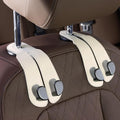 CoBak Purse Hook for Car - Universal Premium Stitched Leather and Aluminum-Magnesium Alloy Double Car Seat Back Storage Hook for Purses, Handbags, Bags (2 Pack),Beige by PopulartabletcasebrandWegivepeoplethebestdesignofprotectingvariouselectronicdevices