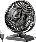JZCreater USB Desk Fan, USB Fan Mini, 360 Rotation Desktop Fan with 3 Speed, Table Personal Cooling Fan, Quiet Mini Desk Fan, USB Powered, Small Fan for Home Office Bedroom Car Travel,Black+Black by JZCreater