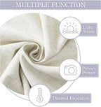 RYB HOME Natural Linen Textured French Door Window Curtains 100% Blackout | Self Adhesive, Thermal Insulated Privacy Energy Saving, Shades for Nursery Office Patio Glass Door, W34 x L80, 1 Panel - Image 6