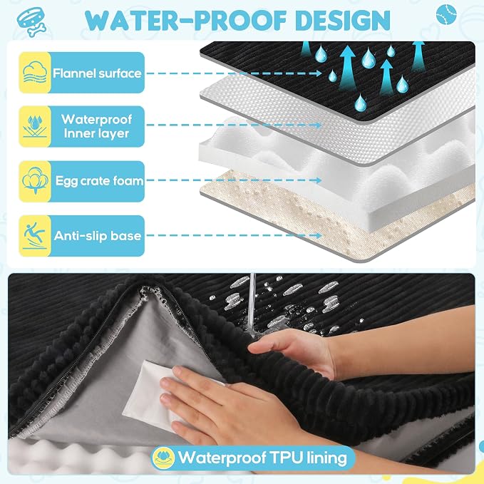 Loiion Dog Car Bed, Non-Slip Backseat Extender Pet Mat 56"x28.7"x2" | Removable, Washable Dog Bed With Waterproof Liner Protects Car Seats, Anti-Slip Travel Bed For Dogs - Image 5