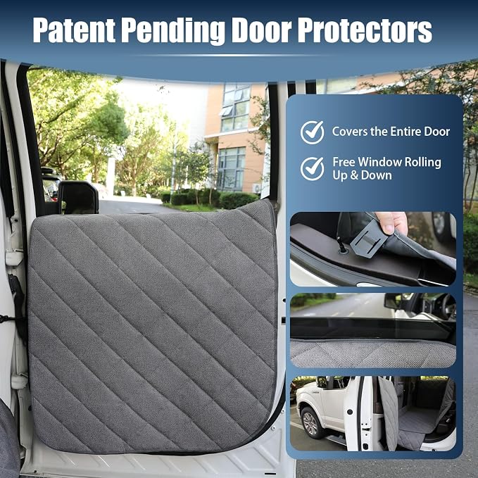 Dog Car Seat Cover for Back Seat, Hard Bottom Car Seat Cover with Door Protector for Full-Size Crewcab Trucks, Scratch-Resistant, Waterproof Back Seat Extender for Dogs - Image 3