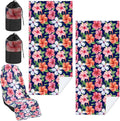 1 Pack Car Seat Towel Cover with Storage Bag, Summer Flower Hibiscus Style | 63 x 32 in Car Towel Seat Cover Non Slip Waterproof, Gym Workout Swimming Running, Machine Washable Sweat Absorbent Protector by Hahafelt