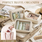 Hsei 12 Pcs Clear Makeup Bags Diaper Bag Organizer Travel Toiletry Bags with Zipper Clear Cosmetic Organizer Car Storage Pouch Bridesmaid Gift for Women Beach Vacation (Beige) - Image 5