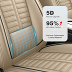 Fit for Acura RDX Seat Covers 2008-2026 Front Set | Faux Leather Waterproof Car Seat Covers, Airbag Compatible with Lumbar Support Anti-Slip Design, 2 Seater Beige - Image 3