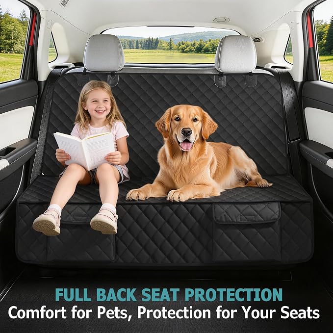 Bark Lover Deluxe More Durable Waterproof Backseat Protector, High Heat Resistant and Nonslip Back Seat Cover for Dogs Kids, Universal Size Fits Cars, Trucks, SUVs - Image 5